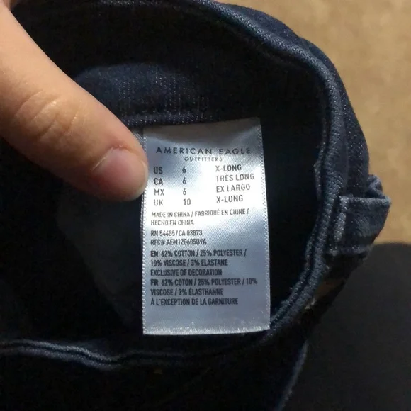 AMERICAN EAGLE curvy highest rise dark wash skinny jeans V26 - Picture 7 of 8